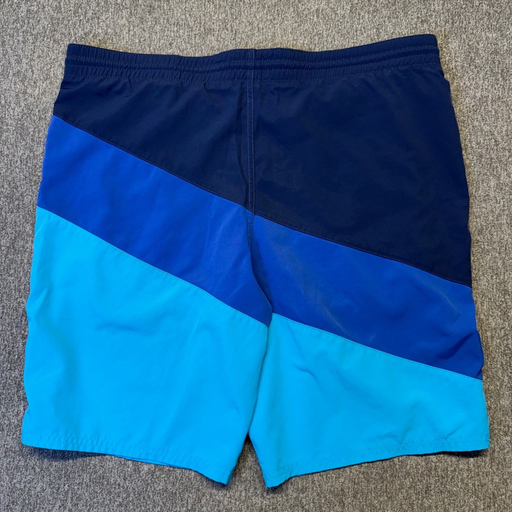 Nike Mens Blue Colorblock Swim Trunks Board Shorts Medium Navy Aqua 1052 - Picture 6 of 6